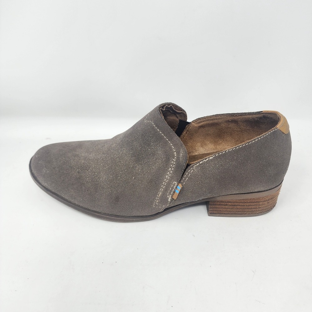 Toms Shaye Low Ankle Bootie Women's 9M Slip On Beige Suede